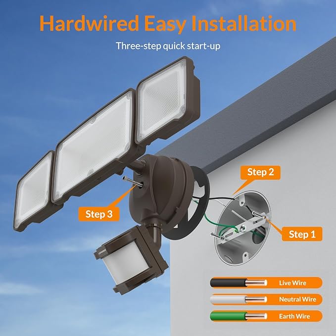 LEPOWER LED Security Light Motion Sensor Light Outdoor, 38W 4200LM Motion - Image 5