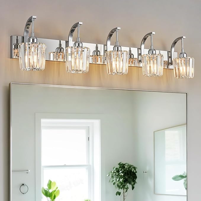 FDPBY Modern Bathroom Vanity Light, 5-Light Chrome Wall Sconce by FDPBY