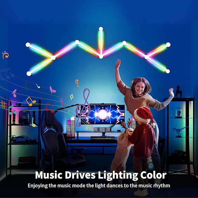 Phylosal Smart WiFi LED Wall Lights, 16M+ Color Dimmable Gaming Light Works - Image 6