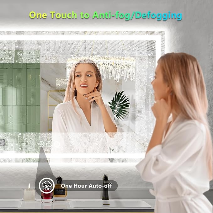 YEELAIT 66x36 Inch RGB LED Bathroom Mirror Front Light and RGB Backlit Lighted - Image 5