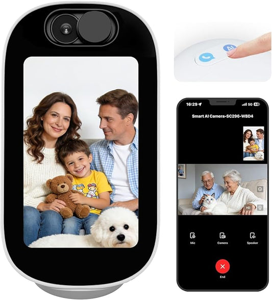 Indoor Security Camera with 4" Screen, 4MP Baby/Elderly Monitor with AI by Aurumbach