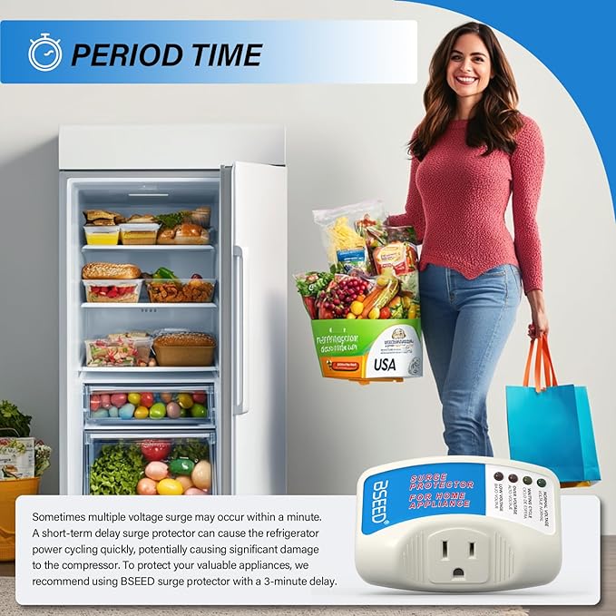 BSEED Surge Protector for Refrigerator, Single Outlet Surge Protector Plug in - Image 4
