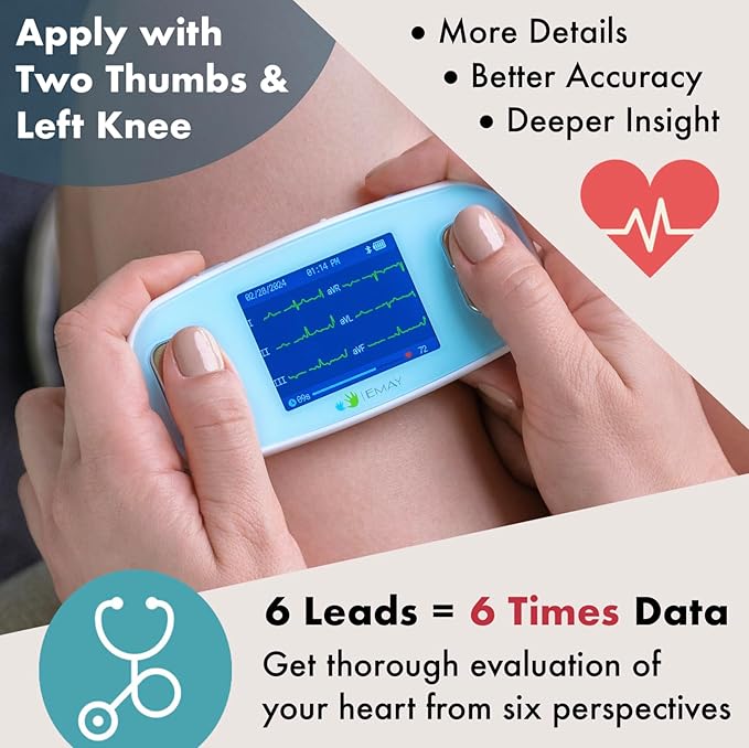 EMAY 6L Portable ECG Monitor | Record ECG and Heart Rate in 6 Channels | - Image 3