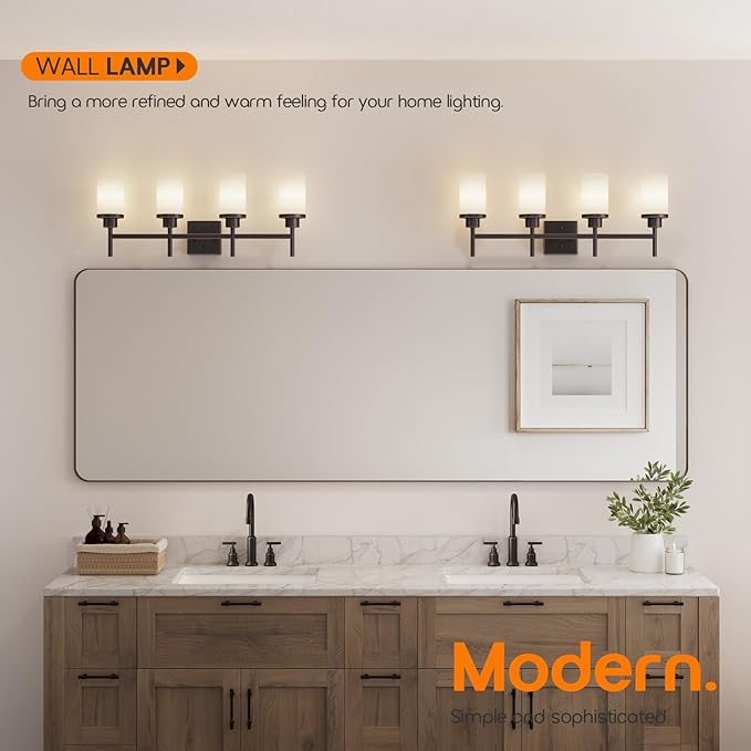 AONEON Bathroom Light Fixtures 4-Light Bathrom Vanity Lightings - Image 2