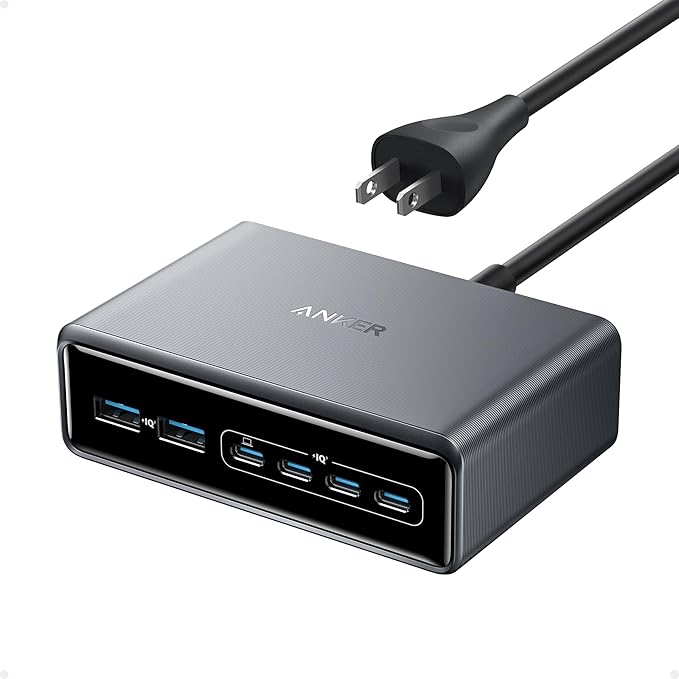 Anker Prime Charging Station, 200W 6-Port GaN Desktop Charger, Fast Charging by Anker