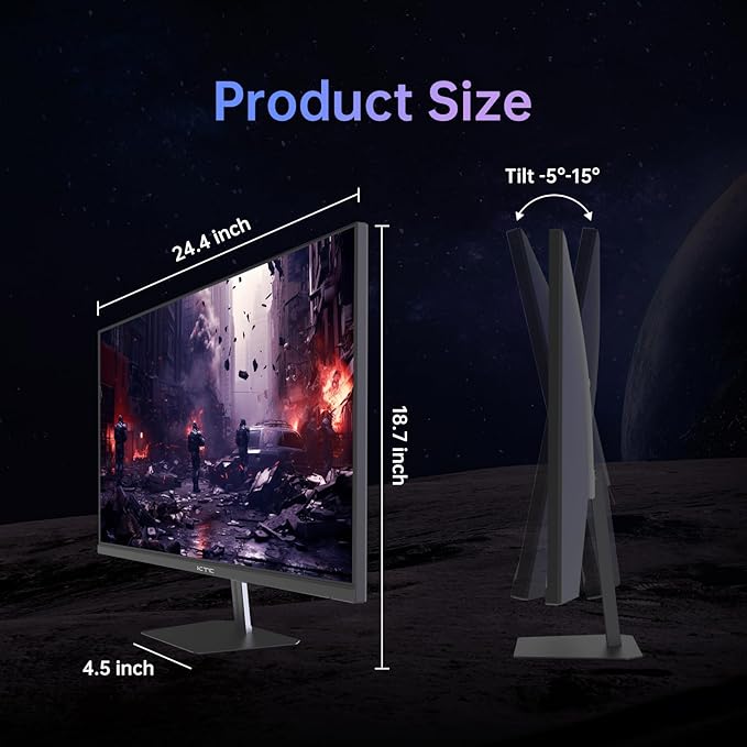 KTC 24.5'' Gaming Monitor 180Hz, Fast IPS 1080P 1 ms, 128% sRGB HDR10, HDMI x 2 - Image 6