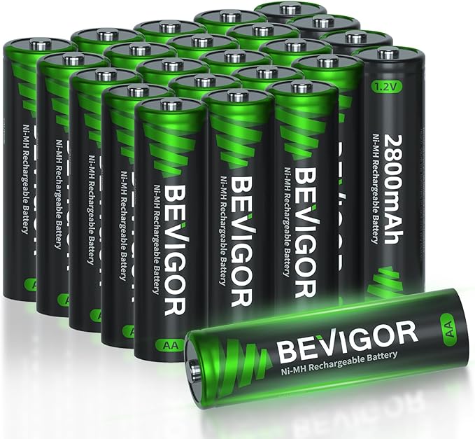 BEVIGOR Rechargeable AA Batteries, 2800mAh High Capacity Double A Batteries by BEVIGOR