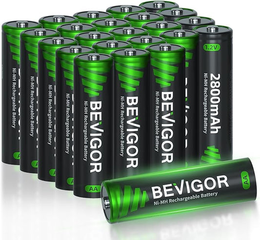 BEVIGOR Rechargeable AA Batteries, 2800mAh High Capacity Double A Batteries by BEVIGOR