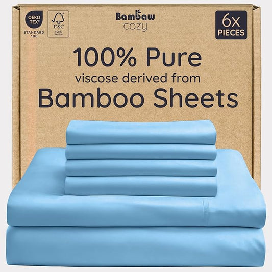 Bambaw 100% Viscose Derived from Bamboo Sheets King Size – 6pcs King Cooling by Bambaw