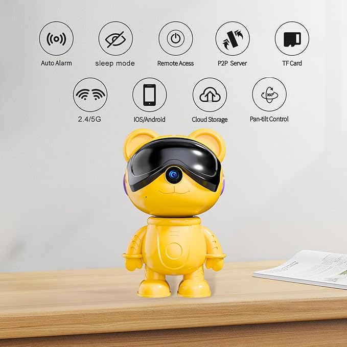 dzcctvipc-Cute Bear-2K Smart-Robot Security-Camera Wireless - Image 7