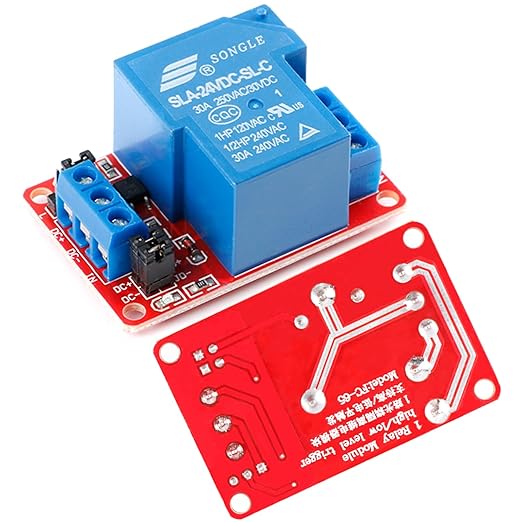 JESSINIE 24V 30A Relay Module, 1 Channel, Optocoupler Isolation, High/Low by JESSINIE