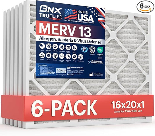 BNX TruFilter 16x20x1 Air Filter MERV 13 by BNX