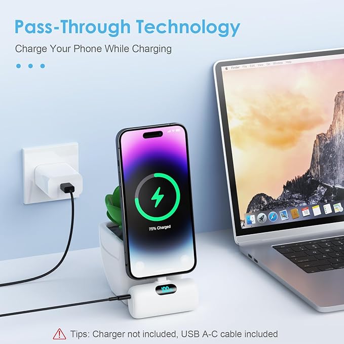 Mini Portable Charger USB C Power Bank, Upgraded 5000mAh PD Fast Charging - Image 3
