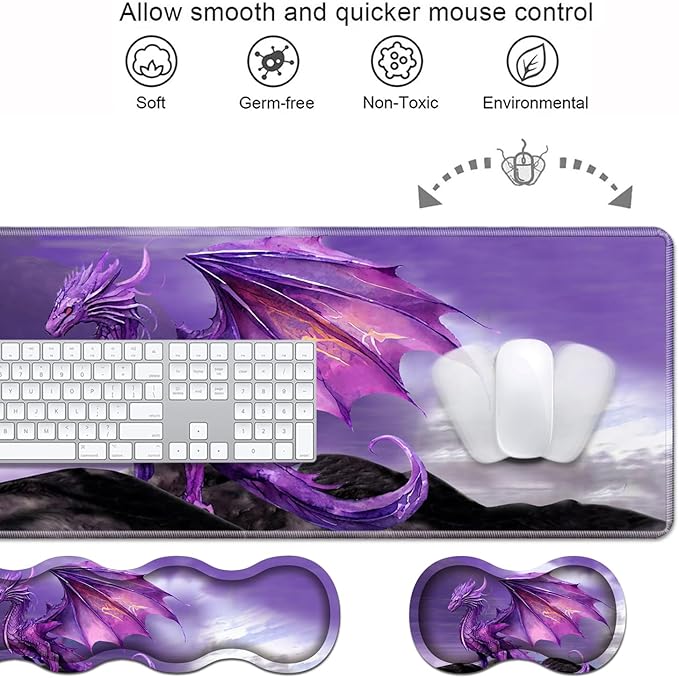 Ergonomic Keyboard Wrist Rest & Mouse Pad Wrist Rest Set, Large XXL Gaming Desk - Image 4