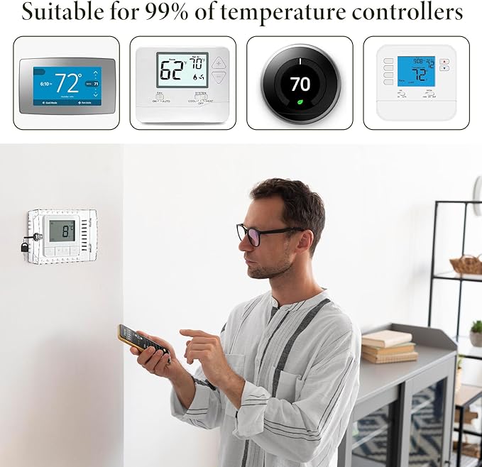 4 PCS Thermostat Lock Box with Key, Universal Thermostat Covers with Locks - Image 6