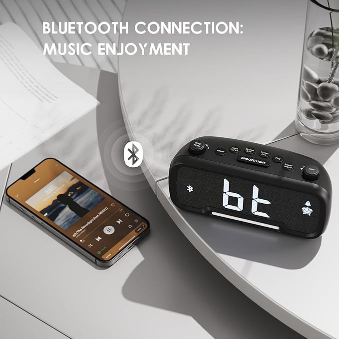 ROCAM Alarm Clock Radio with FM Radio, Sleep Timer, Auto Scan 20 Presets & - Image 4