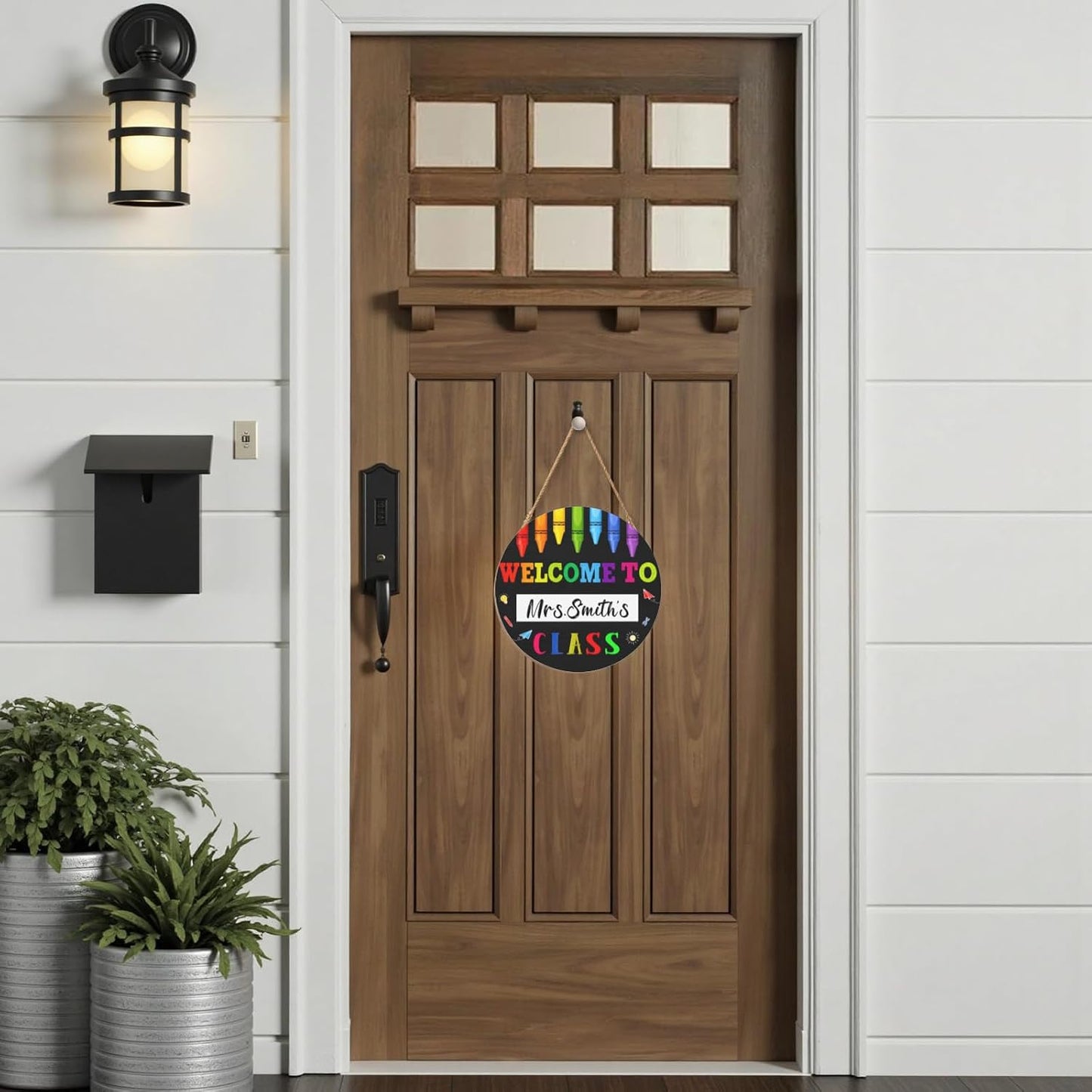 Personalized Teacher Name Door Sign Welcome to Class Hanging Sign Door Hanger Decorations 12 inch Teacher Supplies Gifts Decor Back to School
