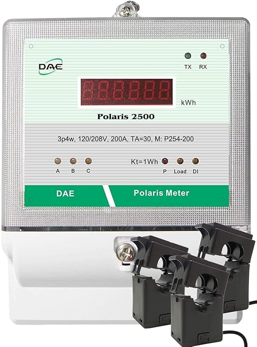 DAE P254-3000 KIT, UL 3000A kWh meter3 Phase 120-480V 50/60Hz RS485, 3 Split CTs by DAEControls