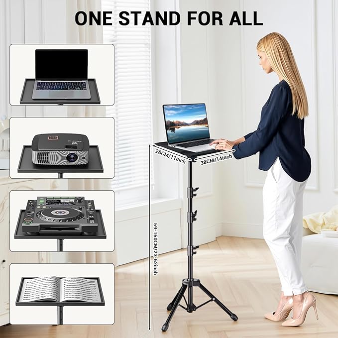 Naiveferry Adjustable Projector Stand Tripod, Laptop Stand Height from 26 to 63 - Image 2