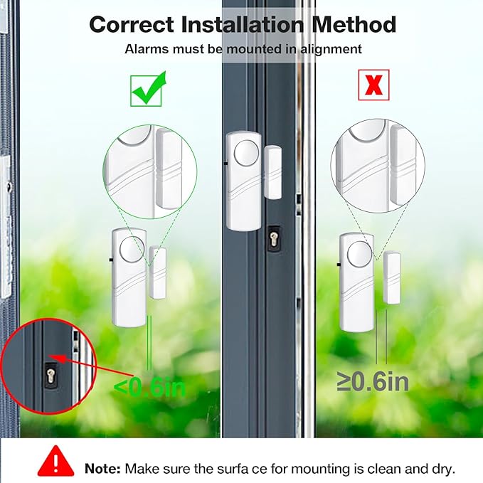Security Door Window Alarm, 90DB Wireless Sensor Door Window Burglar Alarm - Image 4