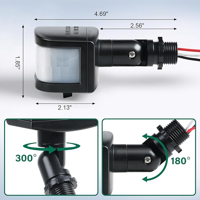 TREEWELL 2 Pack 240-Degree Replacement Motion Sensor, Adjustable LUX & Time & - Image 4