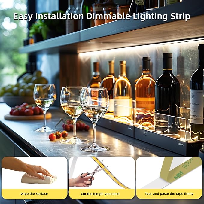 UVTaoYuan Led Strip Lights 5V USB 6.56ft/2m 640 LEDs Touch stepless Dimmable - Image 4