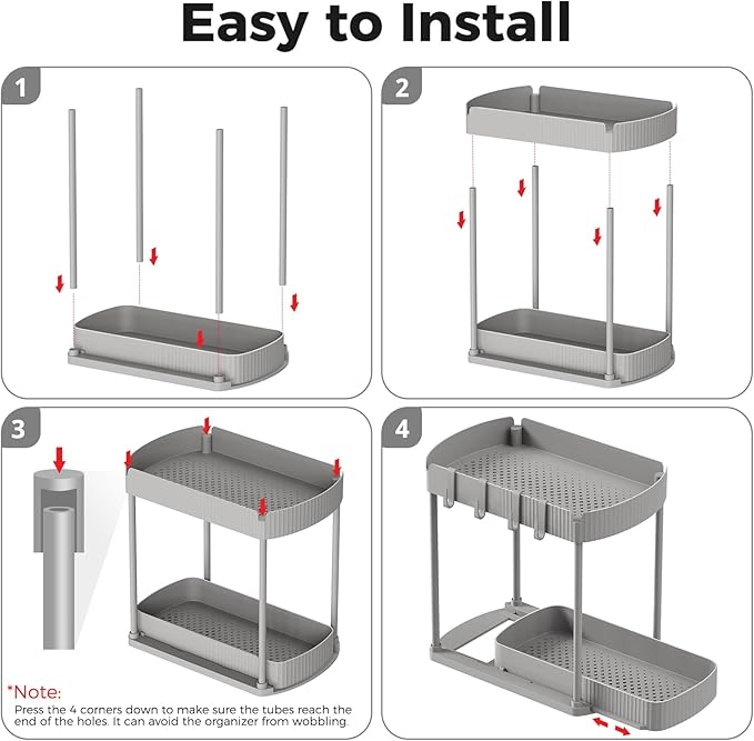 Ukeetap 2 Pack Multi-Purpose Pull-Out Storage Organizers, Under Sink Organizers - Image 7