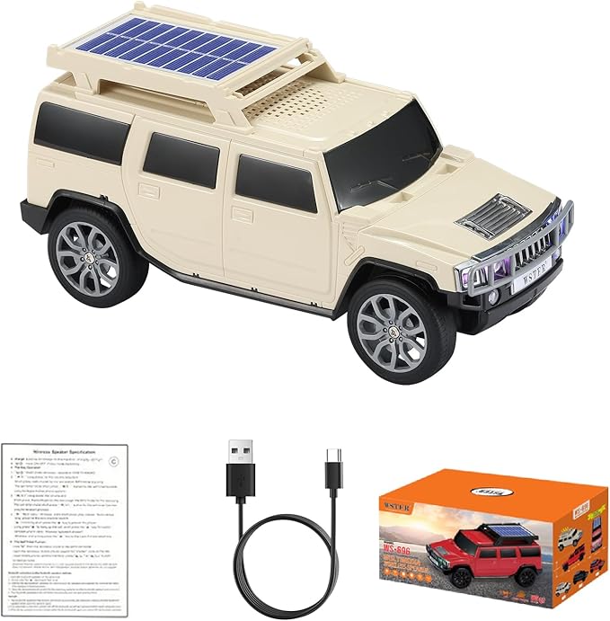 WSTER WS-696 Solar Bluetooth Replica Speaker – Portable Modern Off-Road Car by WSTER