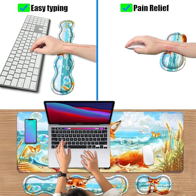 4 in 1 Ergonomic Keyboard Wrist Rest & Mouse Pad Wrist Rest Set, Large XXL - Image 6