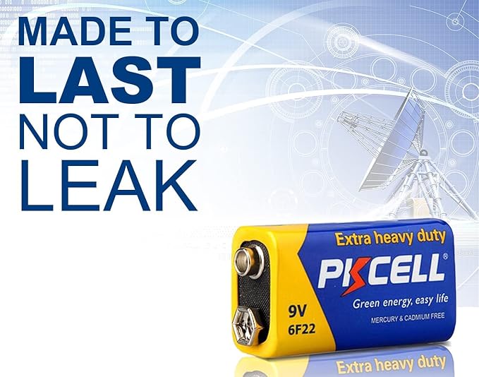 PKCELL 9V Batteries, 4 Pack 9 Volt Batteries Carbon Zinc, 9V Battery - Image 5