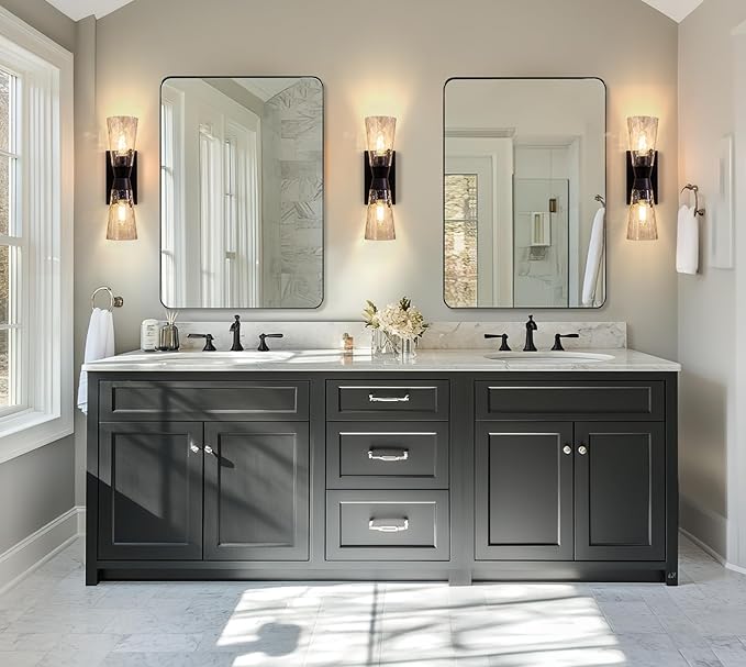 ANDY STAR Wall Mirror for Bathroom, Modern Rounded Rectangle Metal Frame Mirror - Image 2