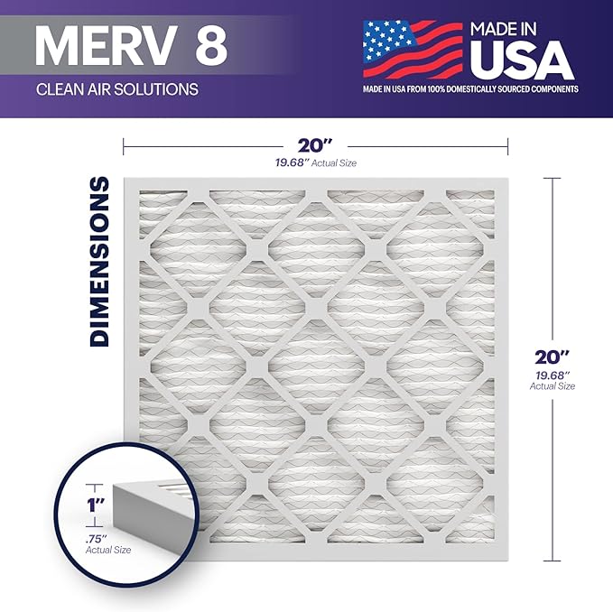 BNX 20x20x1 MERV 8 Air Filter 2 Pack - Image 2