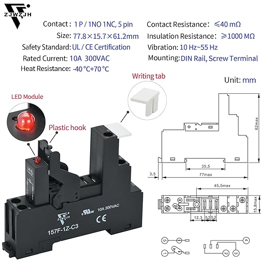 6 Pcs 24VAC Relay Electromagnetic Power Relay 12 Amp 5Pins SPDT 1NO 1NC - Image 5