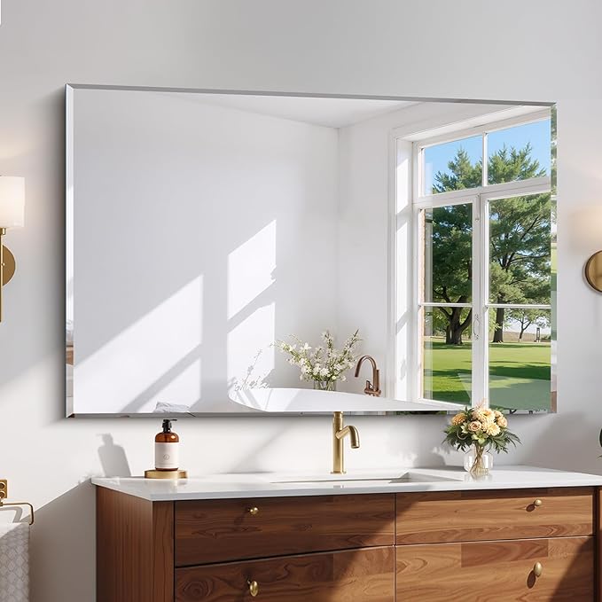 CILIBER Beveled Mirror, 55x36 Large Bathroom Mirrors by CILIBER