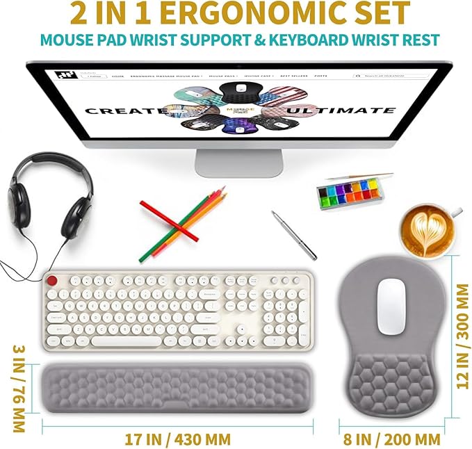 Hokafenle 2 In 1 Ergonomic Mouse Pad Wrist Support & Wrist Rest - Image 2