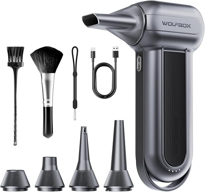 WOLFBOX MF100 Electric Air Duster-150000RPM Super Power Cordless Air Duster by WOLFBOX