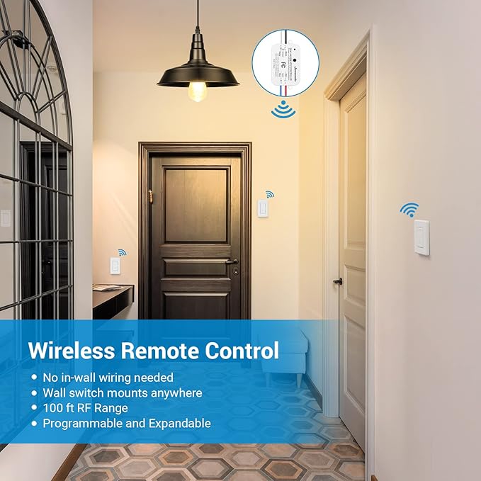 DEWENWILS Wireless Wall Light Switch Kit, No WiFi Needed Remote Control Switch - Image 5