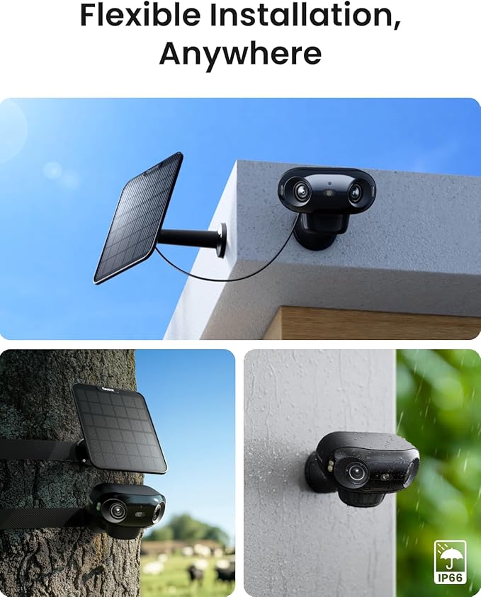 REOLINK Argus 4 Pro Black, 4K Dual-Lens 180° Solar Security Cameras Wireless - Image 9