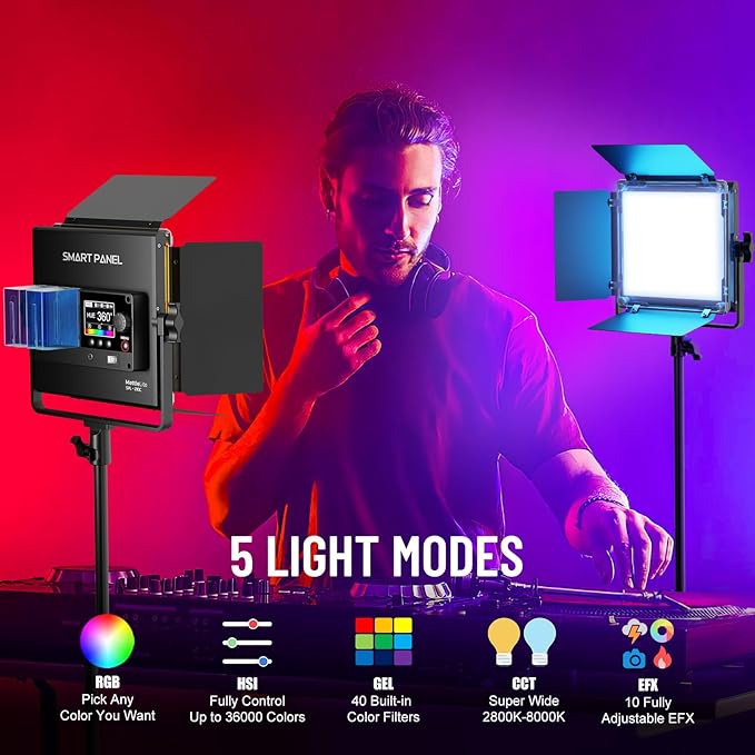 Mettlelite SPL210C Light Kit 2 Packs, RGB LED Video Light - Image 3