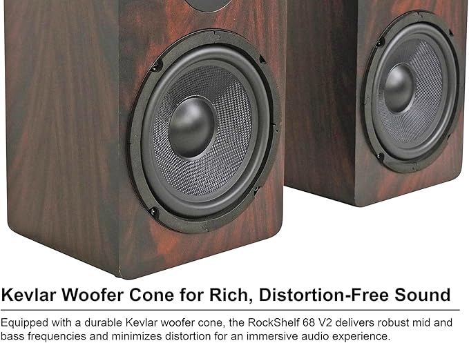Rockville Pair RockShelf 68D V2 400W Bookshelf Speakers 8 Ohm, Kevlar Woofers - Image 7