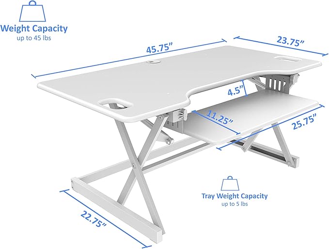 Rocelco 46" Large Height Adjustable Standing Desk Converter - Image 4