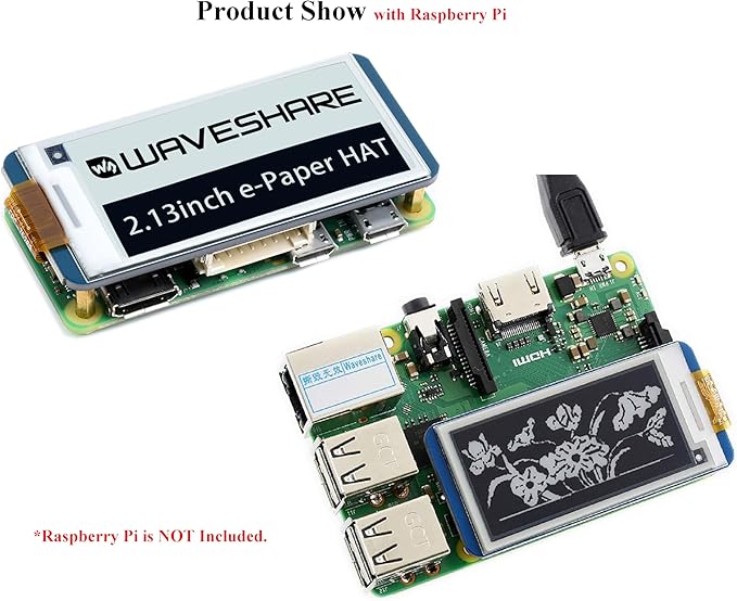 2.13inch E-Ink Display HAT V4 Version, Support Partial Refresh - Image 8