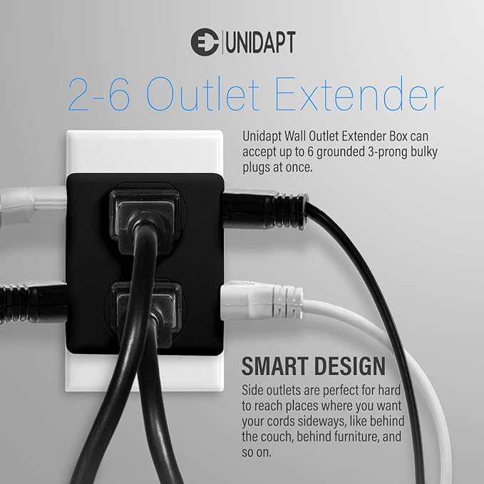 Multi Plug Outlet Splitter, Unidapt Multiple Outlets Extender Adapter - Image 2