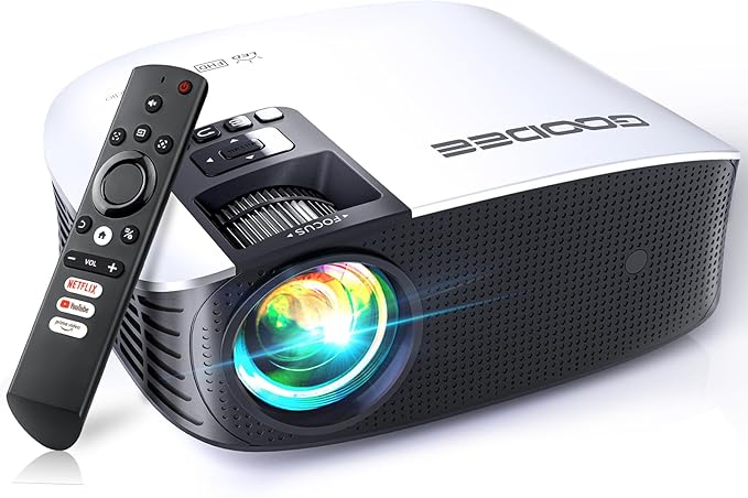 GooDee Smart 4K Projector with 5G WIFI and Bluetooth, Built-in Apps, Dolby Audio by GooDee