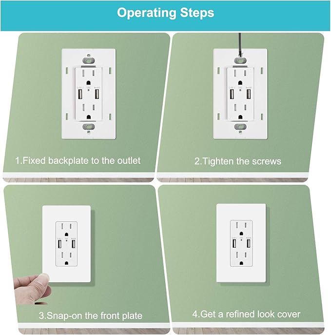MLLIZH 20 Pack 1-Gang Screwless Wall Plate, Outlet Cover Plates, 4.57” H x - Image 6