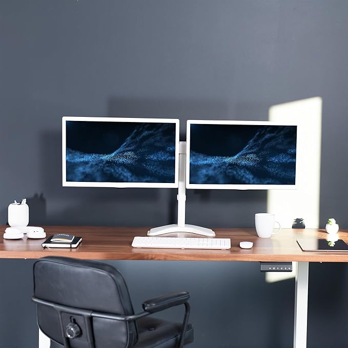 VIVO Dual LED LCD Monitor Mount, Free-Standing Desk Stand - Image 9