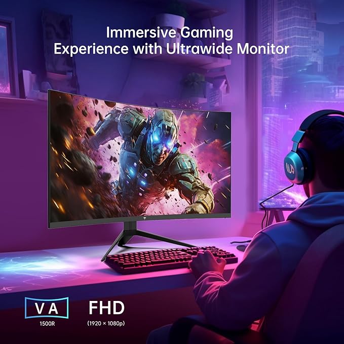 KTC 32 Inch FHD 1080p Curved Gaming Monitor - Image 6