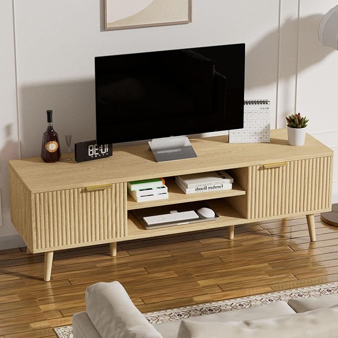 SHGJ&SOFT Storable TV Stand 65 Inch, Mid Century Modern TV Console Two Cabinet - Image 7