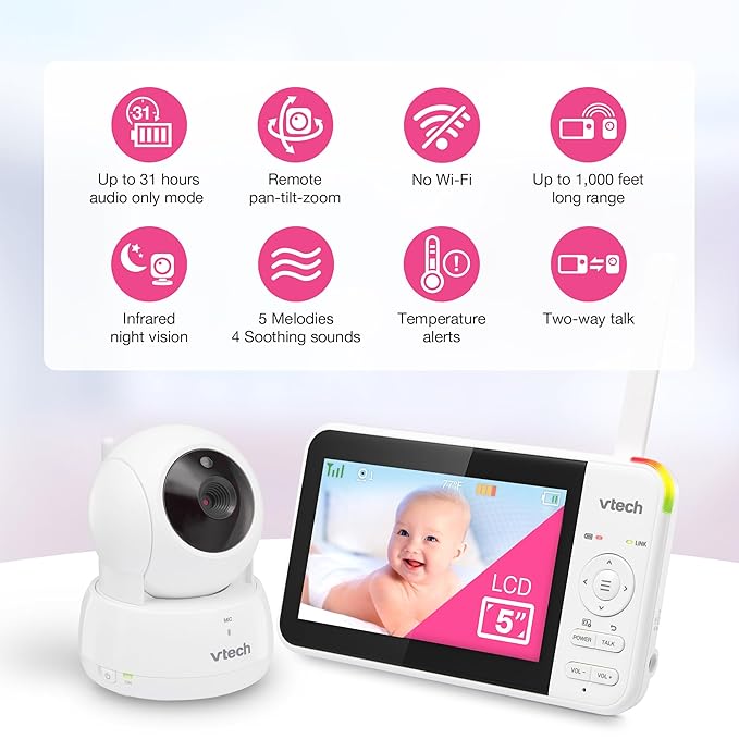 VTech VM924 No WiFi Remote Pan-Tilt-Zoom Video Baby Monitor - Image 3