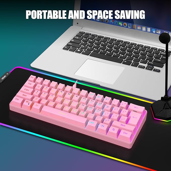 RedThunder 60% Gaming Keyboard and Mouse Combo, Ultra-Compact 61 Keys RGB - Image 7